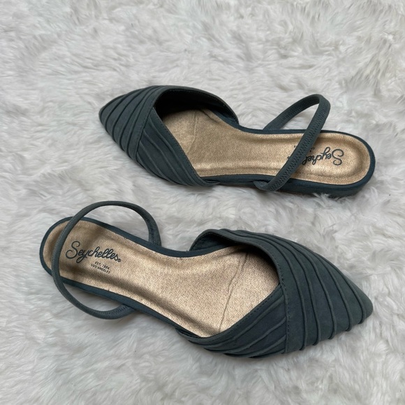 Seychelles Dusty Blue Pointed Toe Slingback Shoes Size 6 - Picture 1 of 12